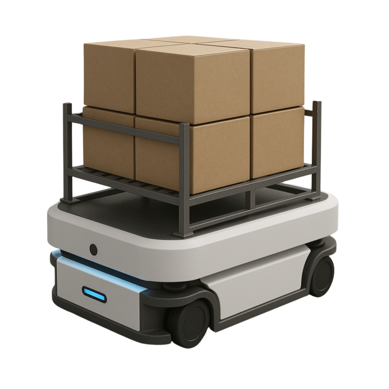 Lasttragender FTF transportiert Kiste